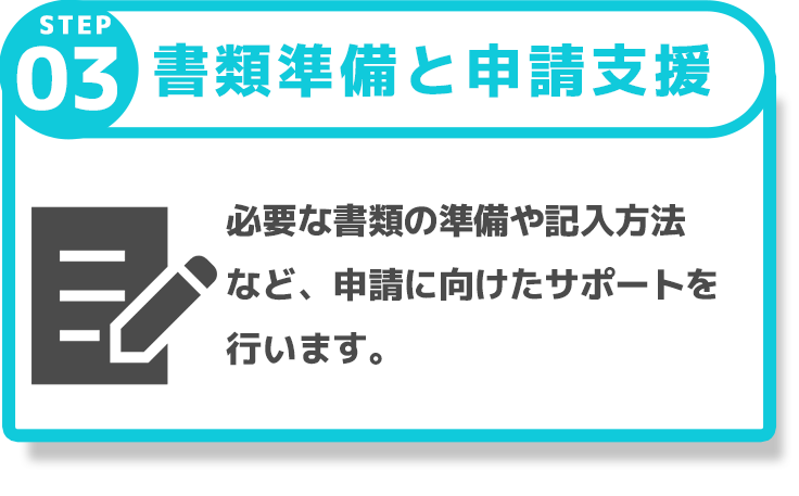 書類準備と申請支援